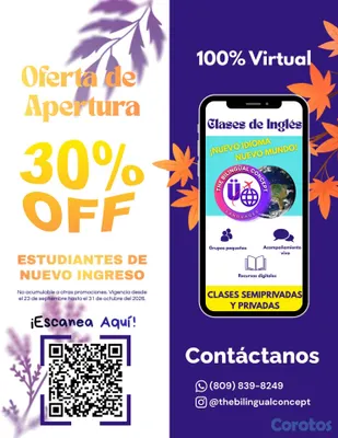cursos y clases - Programa modular de inglés | Clases semiprivadas y 2