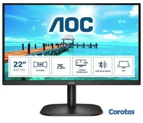 computadoras y laptops - MONITOR AOC, ULTRASLIM 22 pulgadas  HDMI  FHD 1920X 1080, BORDERLESS 2