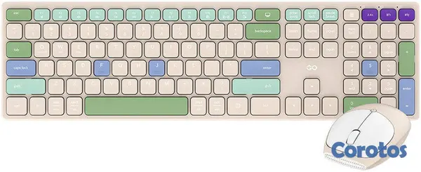 computadoras y laptops - Combo de teclado y mouse  FANTECH INALAMBRICO (Mod. WK895  color BEIGE) 2.4Hz +  2