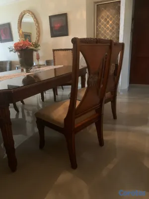 muebles y colchones - Juego de comedor clásico de 6 sillas 4