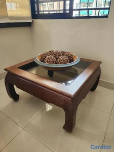 Mesa de Centro" caoba y cristal