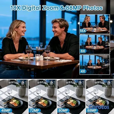 camaras y audio - 📹 Videocámara 8K Ultra HD 88MP | Zoom 18X Visión Nocturna Micrófono Incluido 📷 2