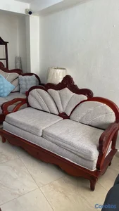 Juego de sala completo en Caoba Sólida 5 piezas 