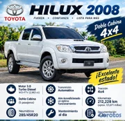 jeepetas y camionetas - TOYOTA HILUX 2008 | 3.0 DIÉSEL | 4x4 | AUTOMÁTICA