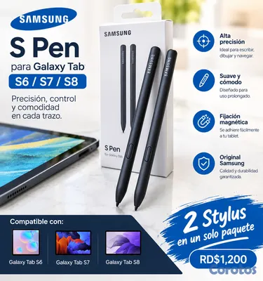 otros electronicos - S Pen para Samsung Galaxy Tab S6/S7/S8 – 2 nuevos por RD$1,200.00” 5