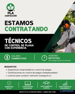 ¡Estamos Contratando Técnicos de Control de Plagas! 