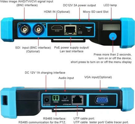 accesorios para electronica - IPC TESTER 8MP 5 en 1 AHD CVI TVI CVBS cámara IP probador monitor IPC-5200 3