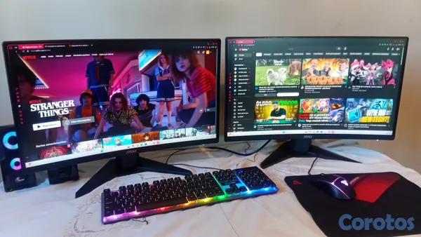 computadoras y laptops - 🚀 SETUP GAMER COMPLETO + 2 MONITORES MSI +Mesa+ SILLA G 2