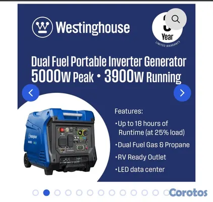 plantas e inversores - planta eléctrica generador portátil Westinghouse i 3