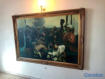 Enorme pintura al óleo sobre lienzo del vestíbulo 