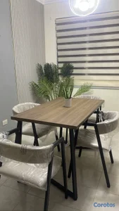 Juego de comedor minimalista de 4 sillas