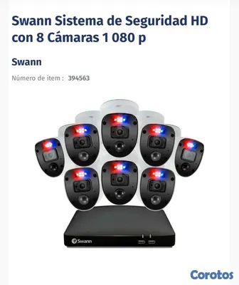 camaras y audio -  Sistema de seguridad HD   de 8 cámaras  1 080 P  2