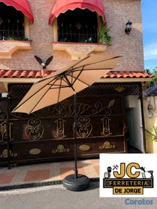 sombrilla reclinable con base 