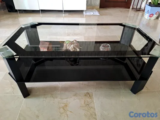 decoración y accesorios - Mesa de cristal de 2 niveles 4