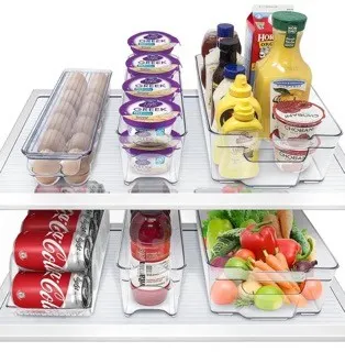 decoración y accesorios - 6 pzs Contenedores acrilicos de nevera Organizador refrigerador almacenamiento 2