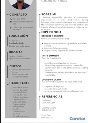 candidatos - busco trabajo como camarero. 2