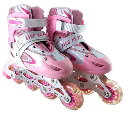 juguetes - PATINES NIÑOS Y ADULTOS SIZE 31 AL 41 patines en linea patineta luz led 6