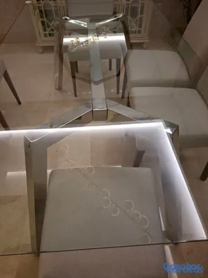 muebles y colchones - mesa de comedor tope cristal 2