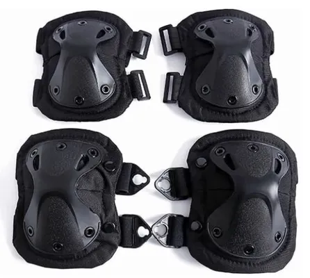 Artículos Deportivos - Kit juego de rodillera y codera táctica, ciclismo motocicleta paintball airsoft 3