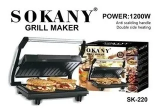 electrodomesticos - Sandwichera Grill Tostador De Panes Parrilla Panini Sk-220 plancha 2