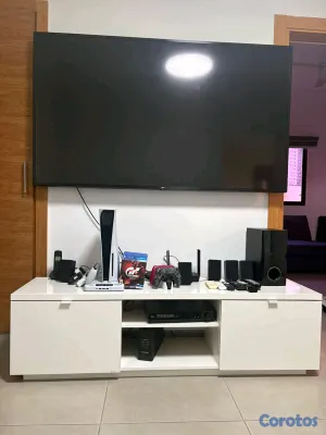 muebles y colchones - Mueble de TV IKEA en blanco 170cm 2 puertas 2