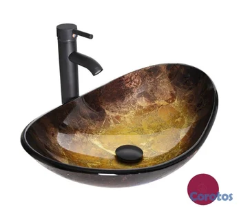 Lavamano en color dorado en cristal con llave integrada