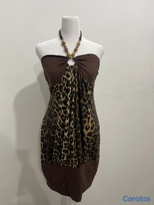 ropa para mujer -  Vestido midi ajustado con estampado de leopardo 4