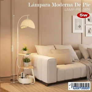 Lampara de pie con repisas y cesta de 160 o