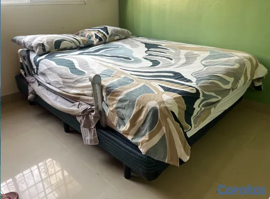 muebles y colchones - Cama Colchon Queen XL con base y patas 3