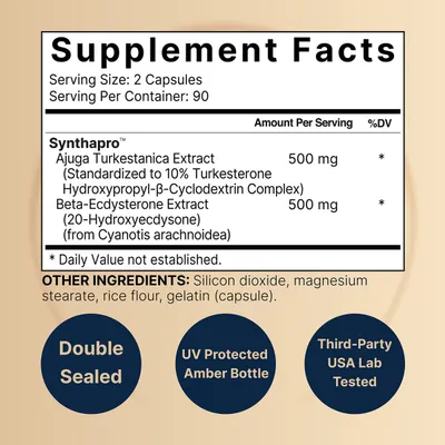 Salud y Equipamiento Médico - Suplemento De Turkesterona Naturebell 500mg | 180 Capsulas - 3