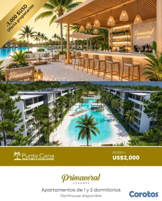 apartamentos - Propiedad en Venta en Punta Cana — Primaveral desd 10