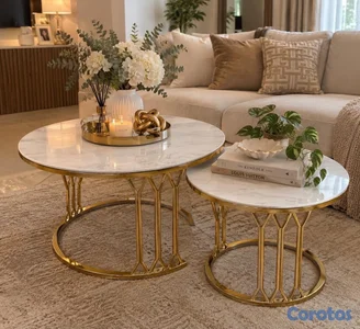 Mesa de centro redonda de 2 pares para muebles 