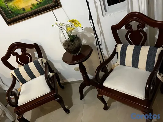 muebles y colchones - juego de mueble en caoba  3