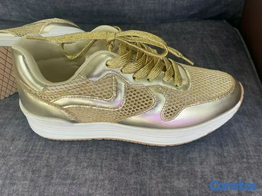 zapatos para mujer - Tennis Dorados Size 9 2