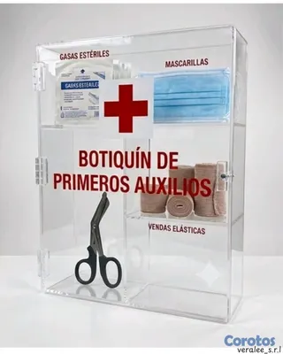 articulos de oficina - Botiquín de primeros auxilios en acrílico en acrílico y en metal  4