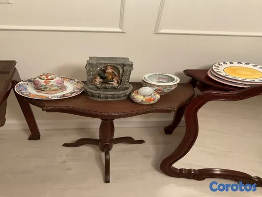 muebles y colchones - Mesa en caoba con su centro   3