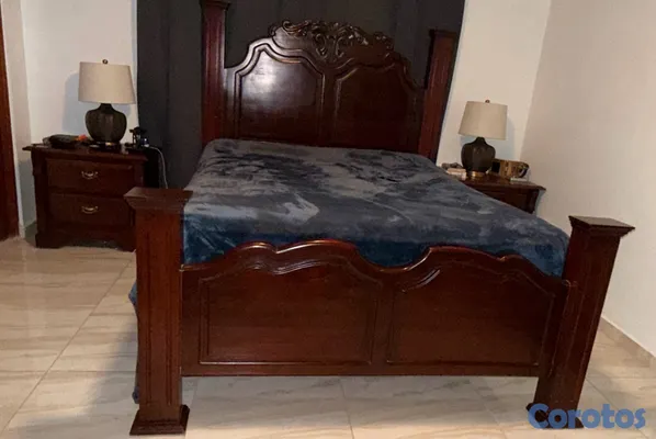 muebles y colchones - juego de aposento completo en caoba  3