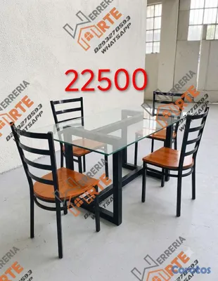 muebles y colchones - muebles de metal y madera combinada  5
