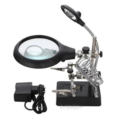 accesorios para electronica - Lupa de soldar con clip auxiliar y soldador de mano 3 en 1. Herramientas 3