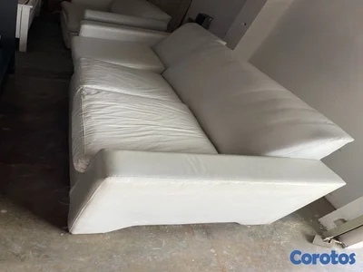 Sofá modular de vinilo blanco