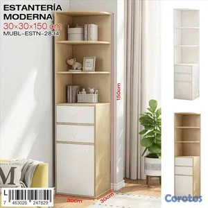 Estanteria estrecha con almacenamiento de 30