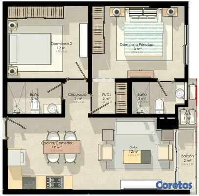 apartamentos - Apartamentos en construccion y  en venta (75mts2) en la Evaristo Morales 4