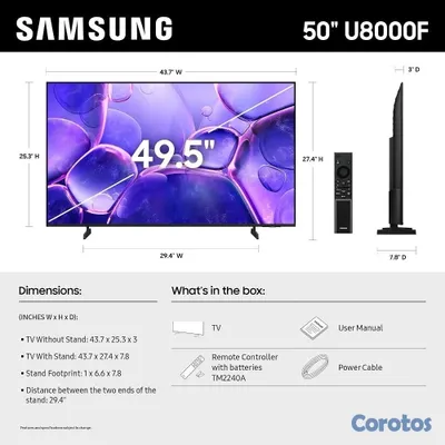 tv - Samsung Smart TV 50” Crystal UHD 4K U8000 – Excelente estado 2