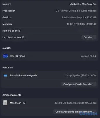 computadoras y laptops - Macbook Pro A2251 13" - 2020 Intel Core i5 3