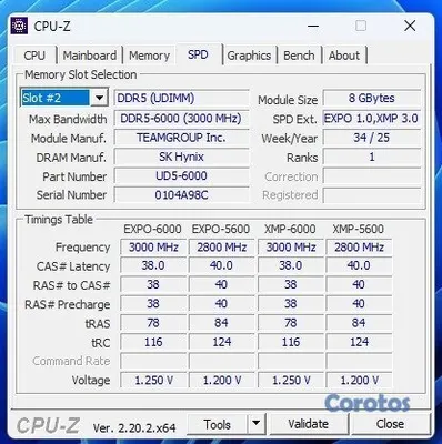 computadoras y laptops - RAM DDR5 16GB (2x8GB) 6000MHz TEAMGROUP T-CREATE EXPERT DDR5, CL38 4