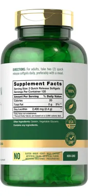 Salud y Equipamiento Médico - Lecitina De Carlyle 2400mg | 240 Capsulas De Gelatina Blanda 2