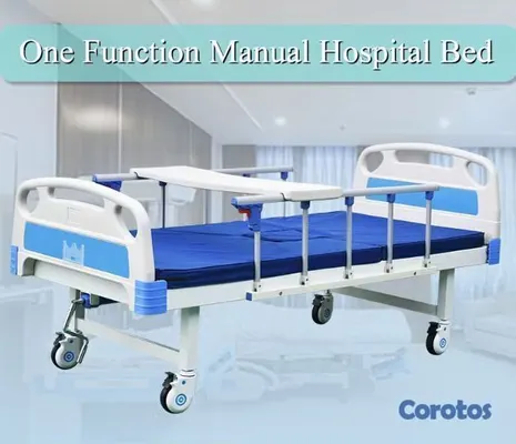 Salud y Equipamiento Médico - Cama hospitalaria ajustable con ruedas y barandill 4