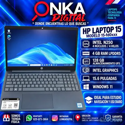 computadoras y laptops - LAPTOP HP 15 INTEL N250 128 GB SSD COLOR AZUL 10