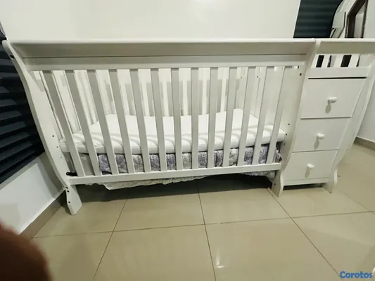 muebles - Cuna cama con cambiador incluido  2