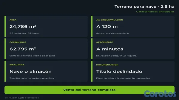 solares y terrenos - Terreno para nave en venta El Higüero, 24,786 m2 a 5 min de la Duarte 3